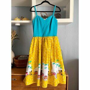 Pinup Couture × Mary Blair Disney Dress Shop Bon Voyage Trains Retro